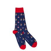Swole Panda Sailing Boat Bamboo Socks, Dark Blue UK7-11
