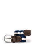Swole Panda White Stripe Woven Belt, Navy image