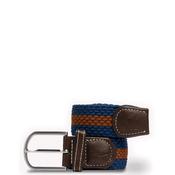 Swole Panda Stripe Woven Belt, Blue &amp; Brown