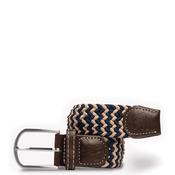 Swole Panda Zig Zag Woven Belt, Navy &amp; Beige