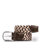 Swole Panda Zig Zag Woven Belt, Navy White &amp; Beige image
