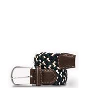Swole Panda Woven Zig Zag Belt, Navy &amp; Green