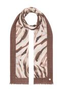 Joseph Ribkoff Wool Abstract Print Scarf, Beige Multi image