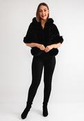 Serafina Collection Faux Fur One Size Cape, Black image