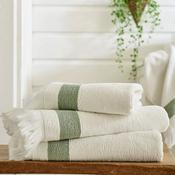 The Lyndon Company Oakwood Ridge Towel, Cream &amp; Sage Green image