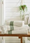 The Lyndon Company Oakwood Ridge Towel, Cream &amp; Sage Green image