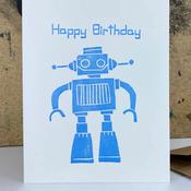 The Pear in Paper “Happy Birthday Robot” Greetings Card image