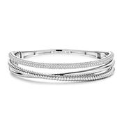 Ti Sento CZ Crossover Bangle, Silver image