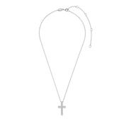Ti Sento CZ Cross Pendant Necklace, Silver image
