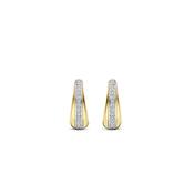 Ti Sento CZ Stripe Chunky Hoop Earrings, Gold image