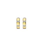 Ti Sento CZ Stripe Half Hoop Earrings, Gold image