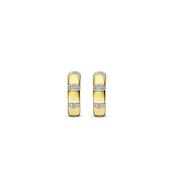 Ti Sento CZ Stripe Half Hoop Earrings, Gold image