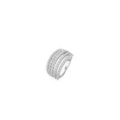 Ti Sento Five Layer Stardust Zirconia Ring, Silver