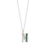 Ti Sento Initial Pendant Necklace, Silver &amp; Malachite