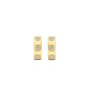 Ti Sento Round CZ Set Chunky Hoop Earrings, Gold image