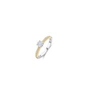 Ti Sento Solitaire CZ Pavé Set Ring, Gold
