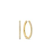 Ti Sento Tennis Oval Hoop Earrings, Gold image