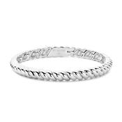 Ti Sento Vintage Ribbed Bangle, Silver image
