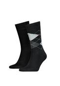 Tommy Hilfiger 2 Pack Classic Argyle Socks, Black &amp; Grey image