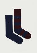 Tommy Hilfiger 2 Pair Classic Stripe Socks, Burgundy &amp; Navy image