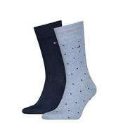 Tommy Hilfiger 2 Pack Dot Socks, Light Blue Melange
