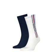 Tommy Hilfiger 2 Pack Logo Socks, White &amp; Navy