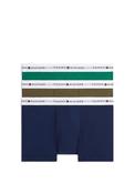 Tommy Hilfiger 3 Pack Signature Logo Cotton Stretch Trunks, Green Multi image