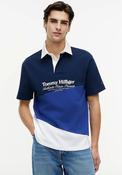 Tommy Hilfiger Back Logo Colour-Blocked Polo Shirt, Navy Multi image