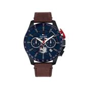 Tommy Hilfiger Men’s Bank Watch, Navy &amp; Brown image