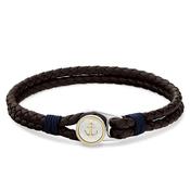 Tommy Hilfiger Men’s Double Braided Nautical Bracelet, Silver &amp; Brown