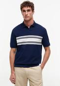Tommy Hilfiger Breton Stripe Pique Polo Shirt, Carbon Navy image