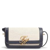 Tommy Hilfiger Canvas Leather Trim Crossbody Bag, Navy image