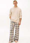 Tommy Hilfiger Essential Waffle Knit Flannel Pyjama Set, Beige Multi image