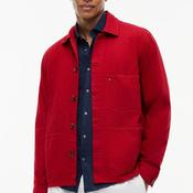 Tommy Hilfiger Flag Embroidery Overshirt, Medium Red