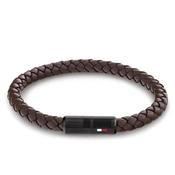 Tommy Hilfiger Men’s Leather Braided Bracelet, Brown