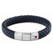 Tommy Hilfiger Men’s Leather Braided Bracelet, Dark Blue image