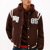 Tommy Jeans Varsity Logo Applique Bomber Jacket, Brown
