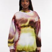 TOPSHOP Cindy Abstract Print Oversized Sweatshirt, Pink