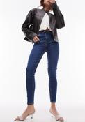 TOPSHOP Jamie High Waist Slim Leg Jeans, Dark Blue image