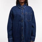 TOPSHOP Madison Denim Shacket, Medium Blue