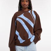 TOPSHOP Glea Oversized Graphic Sweatshirt, Brown