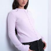 TOPSHOP Sia Button Knit Cardigan, Pink Cosmos image