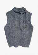 TOPSHOP Cassi Knitted Tie Neck Top, Grey image