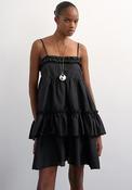 TOPSHOP Yvonne Tiered Mini Dress, Black image