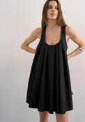 TOPSHOP Lea Pleated Mini Dress, Black image