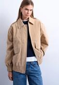 TOPSHOP Evelyn Bomber Jacket, Beige image