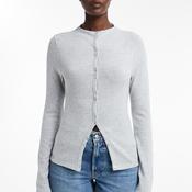 Topshop Grete Jersey Cotton Cardigan, Grey