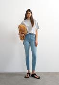 TOPSHOP Jamie High Waisted Skinny Jeans, Light Blue Denim image