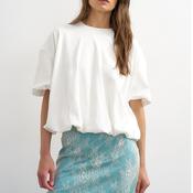 TOPSHOP Mandy Bubble Hem T-Shirt, Off White image