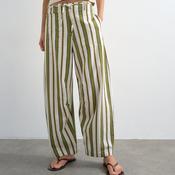 TOPSHOP Cleo Cropped with Tie Waist Trousers, Green Multi image